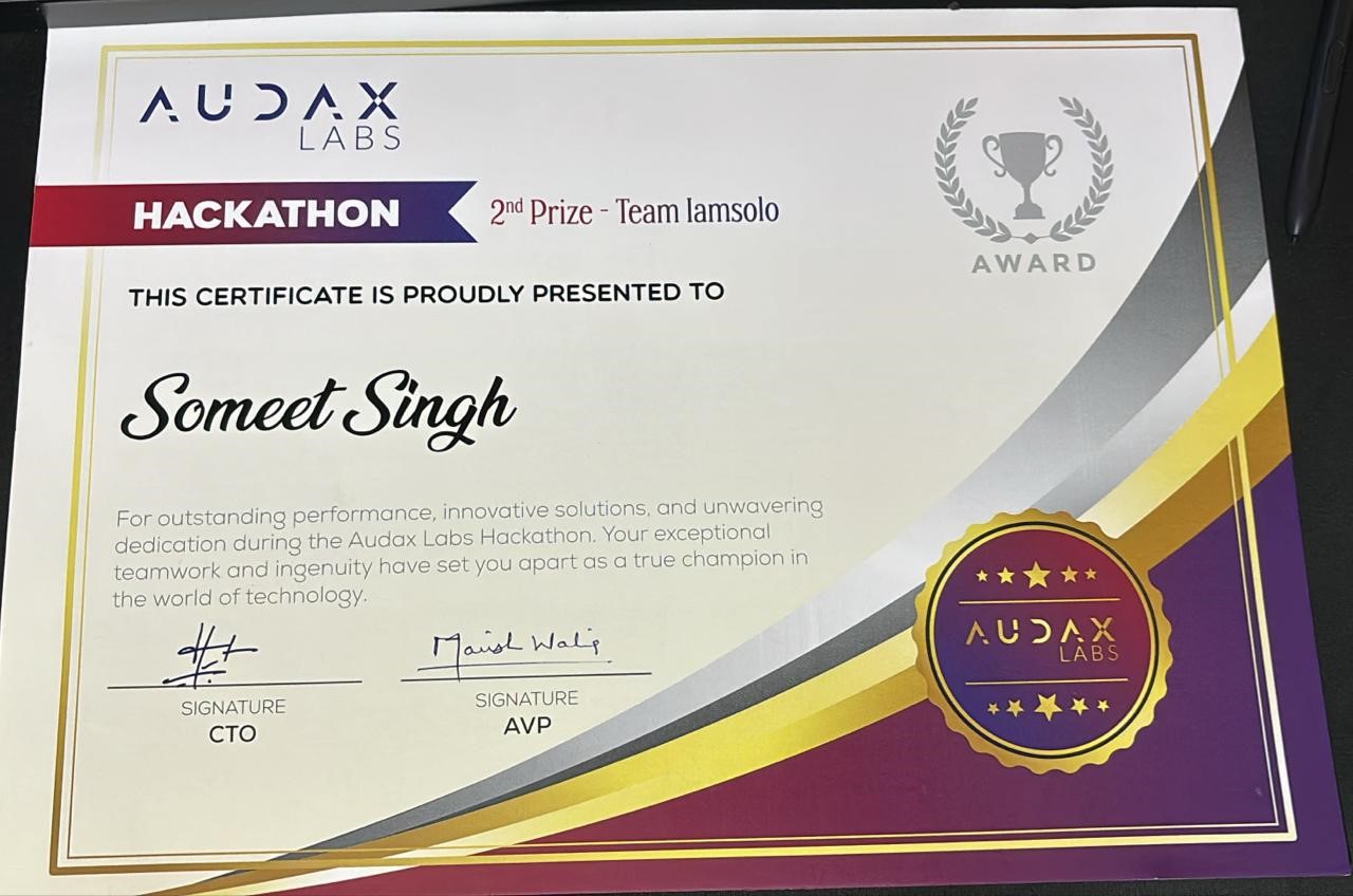 Audax Hackathon Winner